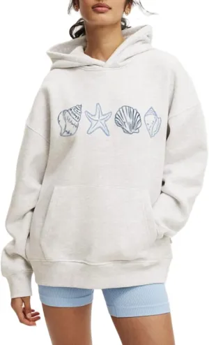 KOSUSANILL Women Y2k Graphic Hoodies Floral Print Oversized Sweatshirt Pullover Teen Girl Vintage Aesthetic Preppy Streetwear