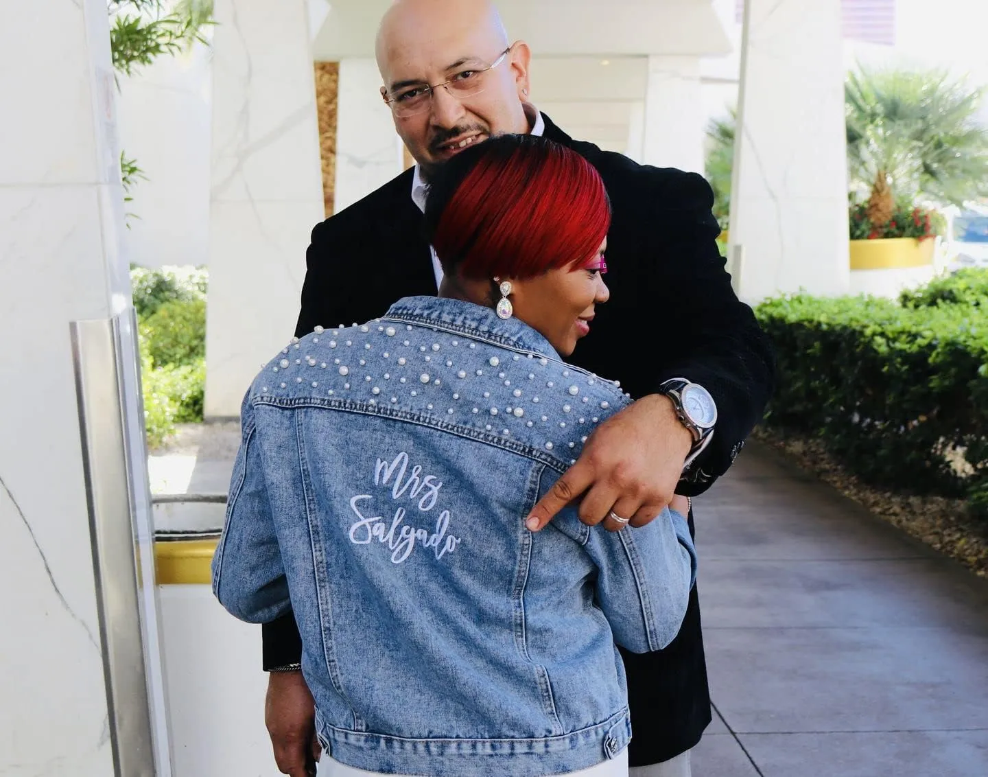 KUTXA Customized Women's Pearl Denim jackets Future Mrs. Jacket Wedding Jacket Wifey Jacket,Oversized Loose and well-made.