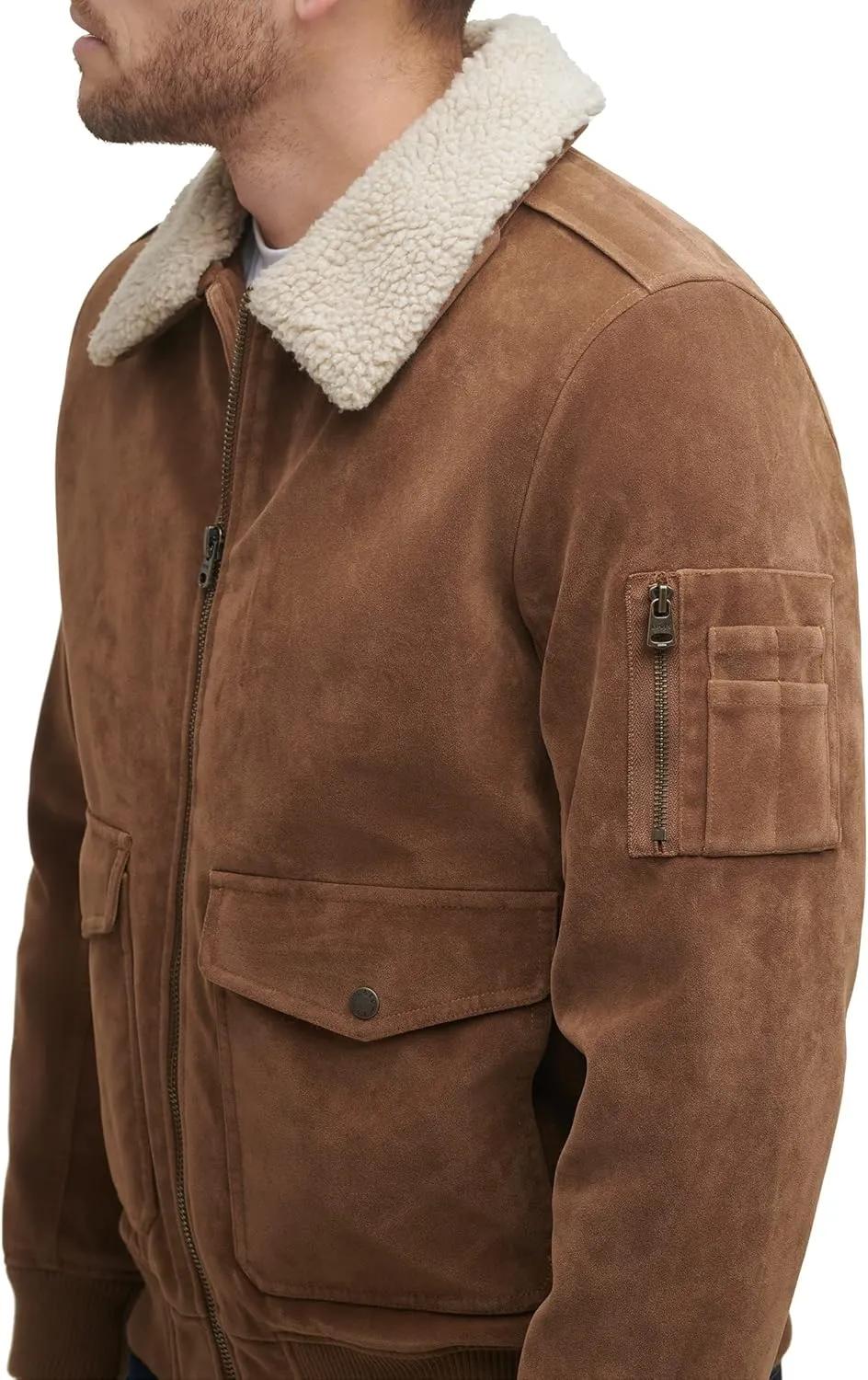 Levi's Men's Faux Suede Aviator Bomber Jacket