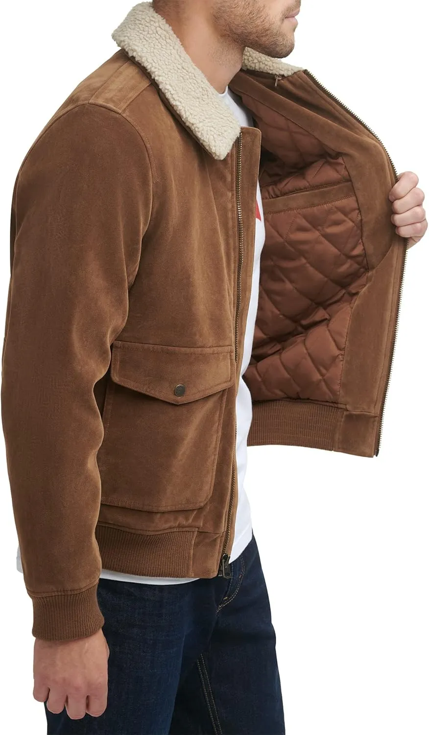 Levi's Men's Faux Suede Aviator Bomber Jacket