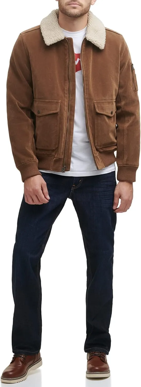 Levi's Men's Faux Suede Aviator Bomber Jacket