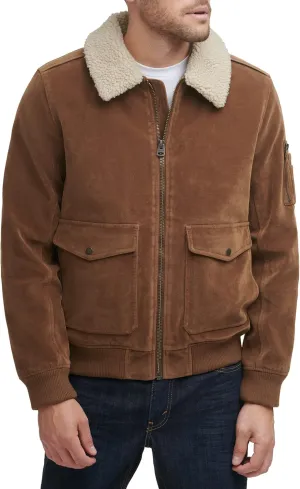 Levi's Men's Faux Suede Aviator Bomber Jacket