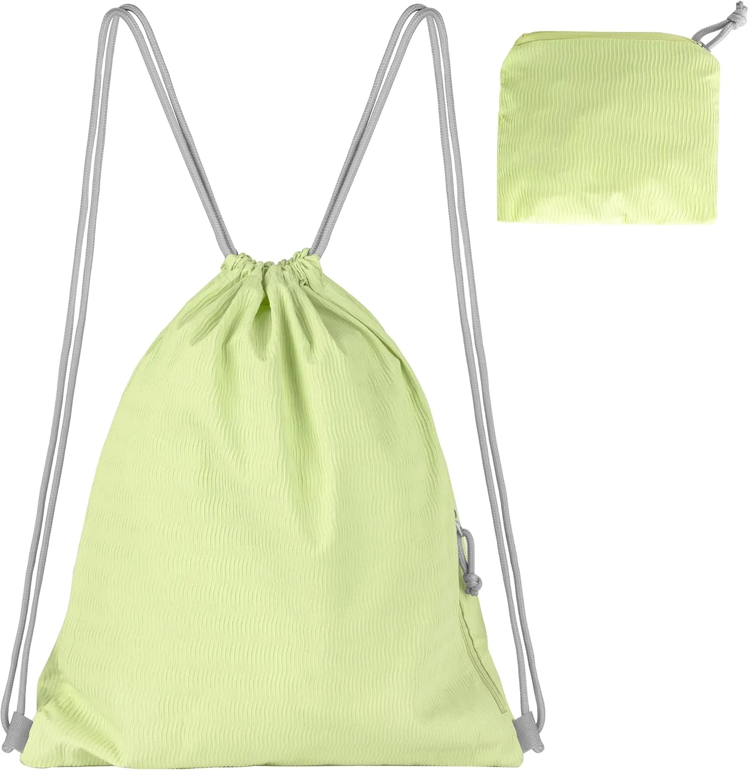 Lily queen Drawstring Backpack Sports Gym Bag for Women Water Resistant Beach Swim Bag (Green)