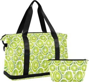 Limes Sports Gym Bag with Waterproof Dry Wet Pocket, Travel Duffel Bag for Women MenWorkout Bag Fits Yoga, Swimming