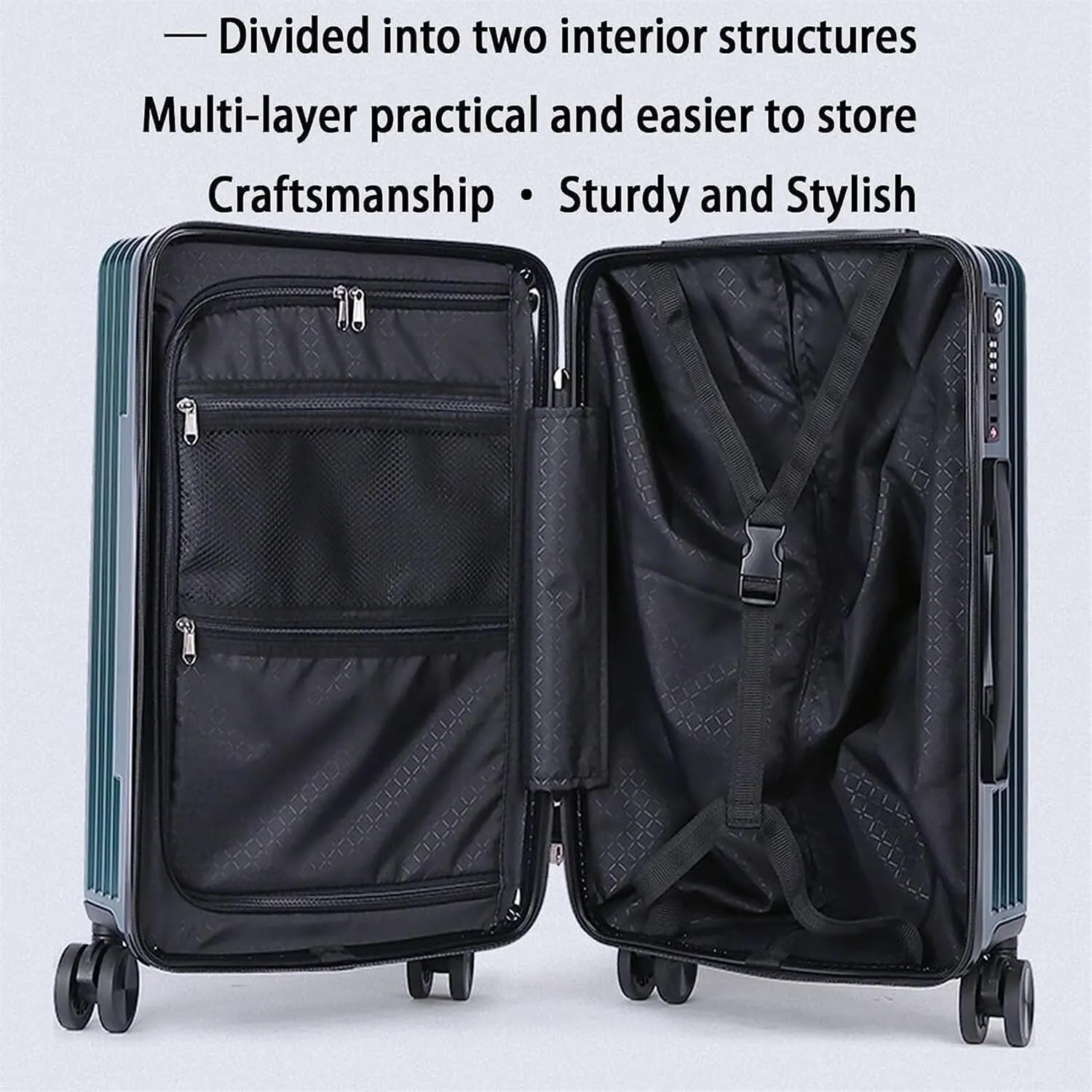 Luggage Portable Suitcases Aluminum Frame Luggage With Spinner Wheels Carry On Luggage Trolley Suitcase (Color : E, Size : 20 in)