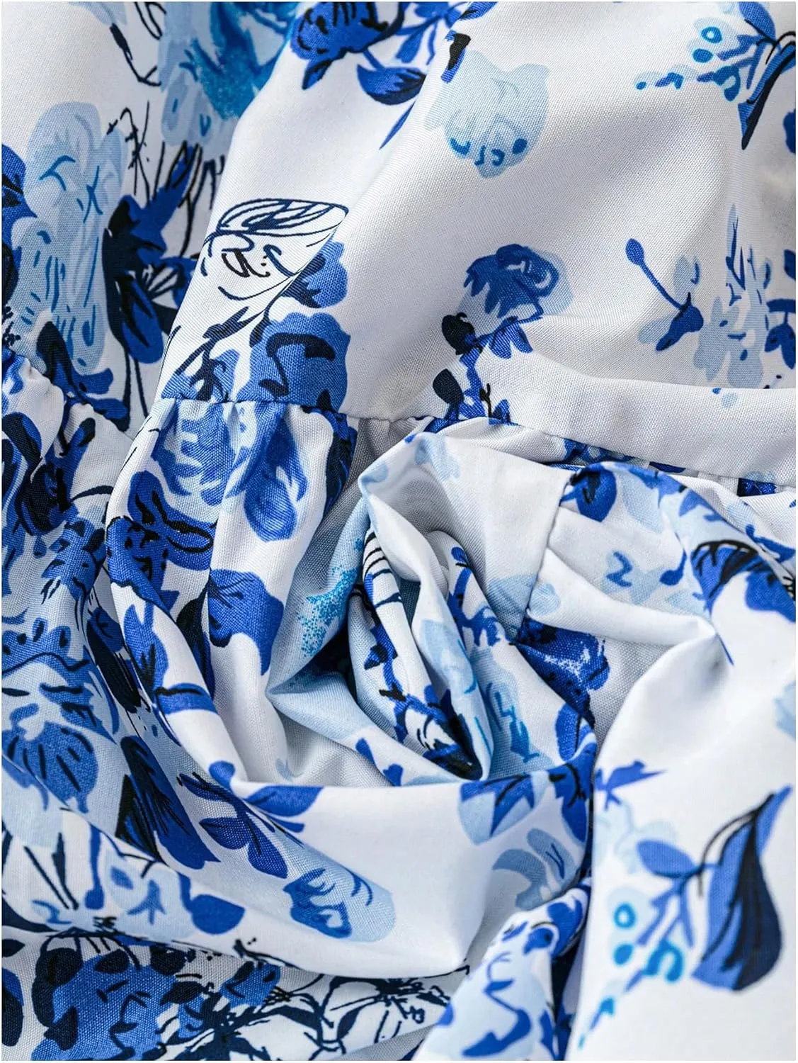 MakeMeChic Women's Floral Print Shirred Cami Dress Ruffle Tiered A Line Boho Mini Dresses