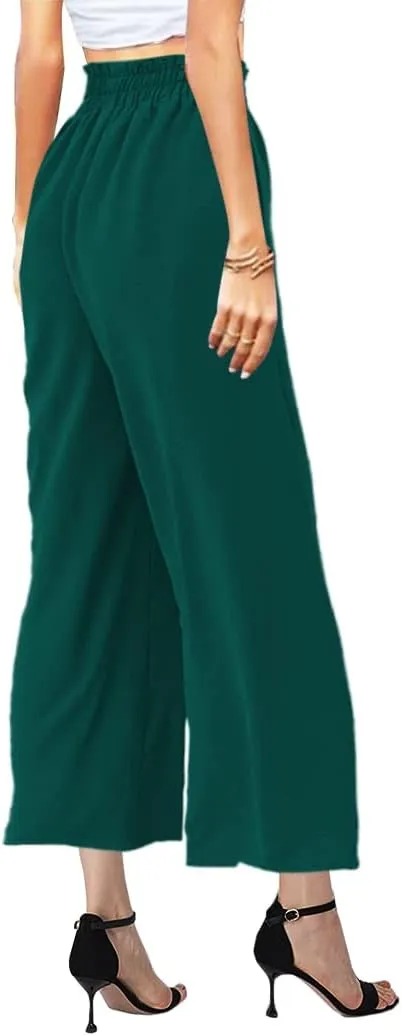 MAYFASEY Women's High Waist Wide Leg Long Palazzo Pants Casual Lounge Pants Flowy Trousers with Pockets