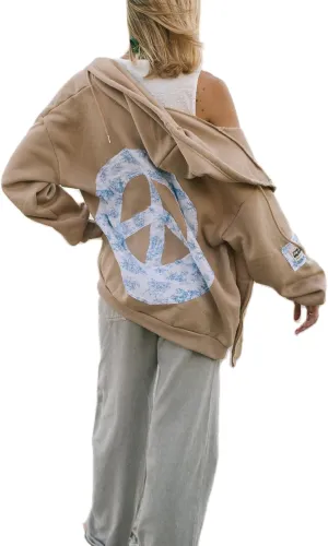 Meiweileya Womens Y2k Oversized Graphic Star Preppy Hoodies Sweatshirt Aesthetic Pullover Pockets Long Sleeve