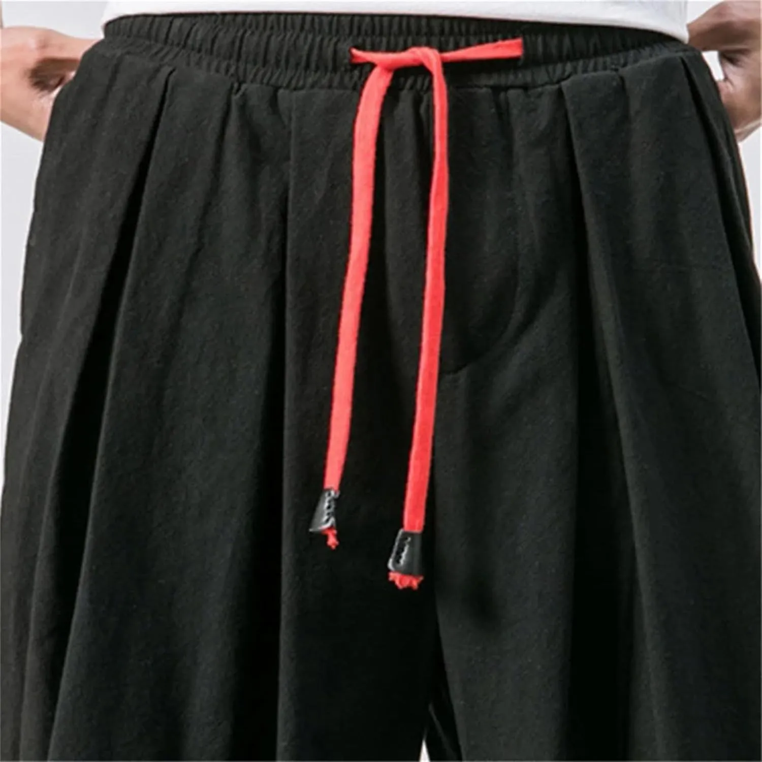 Men Loose Harem Pants Spring Autumn Cotton Linen Sweatpants Casual Trousers