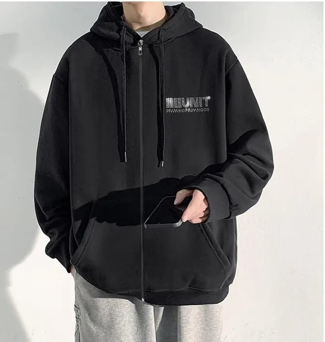 Men's Angel Wings Zip up Hoodie,Sweater, Rhinestones Streetwear Oversized Jacket,Graphic Hoodie for Women