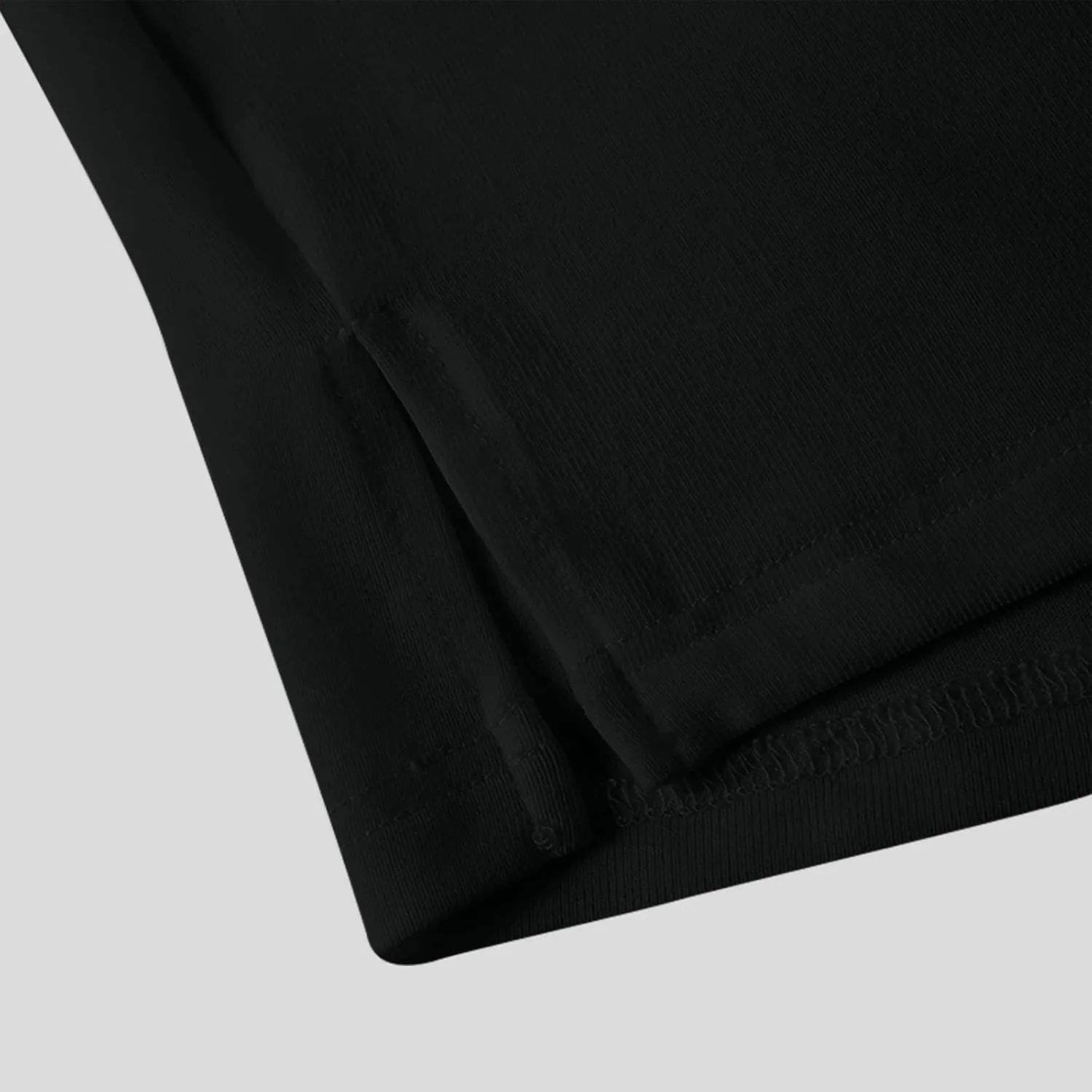 Mens Casual Turtleneck Mock Neck T Shirt Short Sleeve Slim Fit Undershirt Casual Basic Pullover Solid Tops
