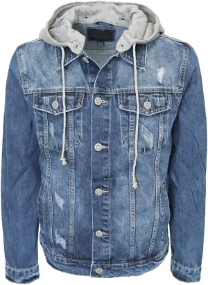 Men's Distressed Denim Jacket Ripped Jean Jacket
