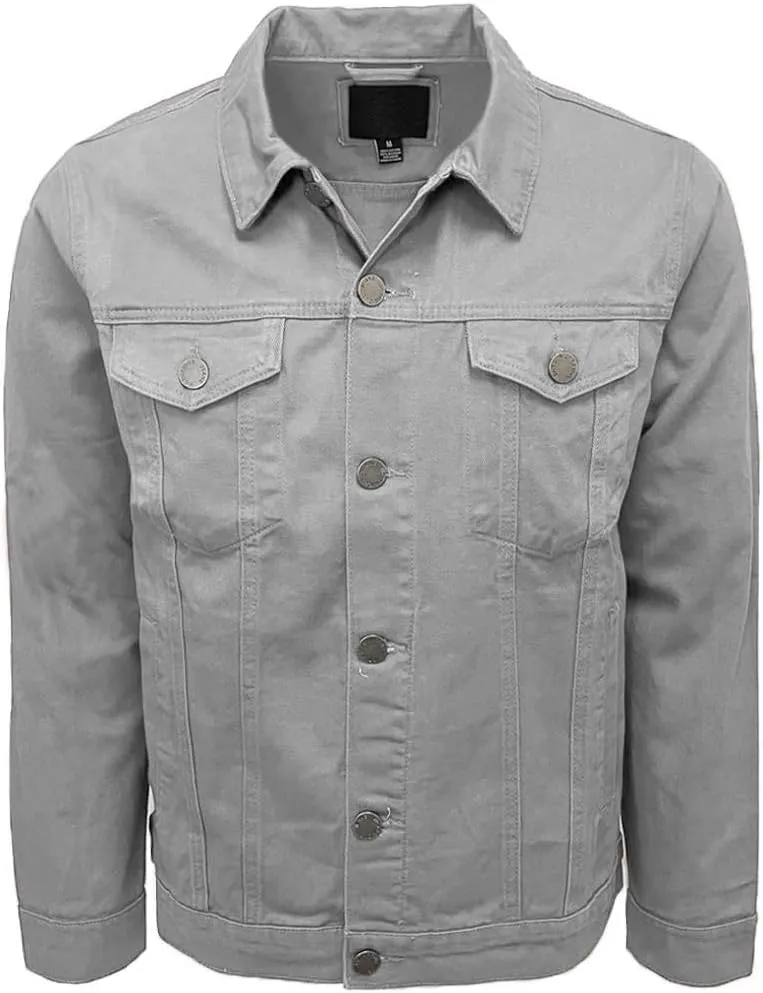 Men's Distressed Denim Jacket Ripped Jean Jacket