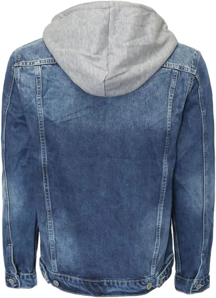 Men's Distressed Denim Jacket Ripped Jean Jacket