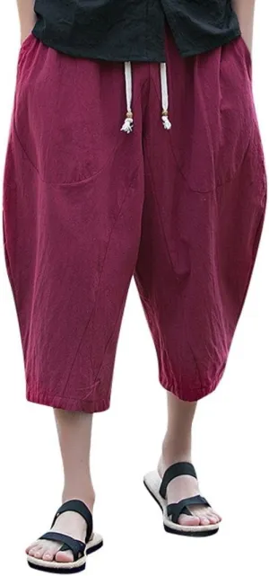 Mens Harem Pants Clearance,Casual Fashion Loose Soft Slim Fit Outdoors Sports Baggy Cropped Trousers