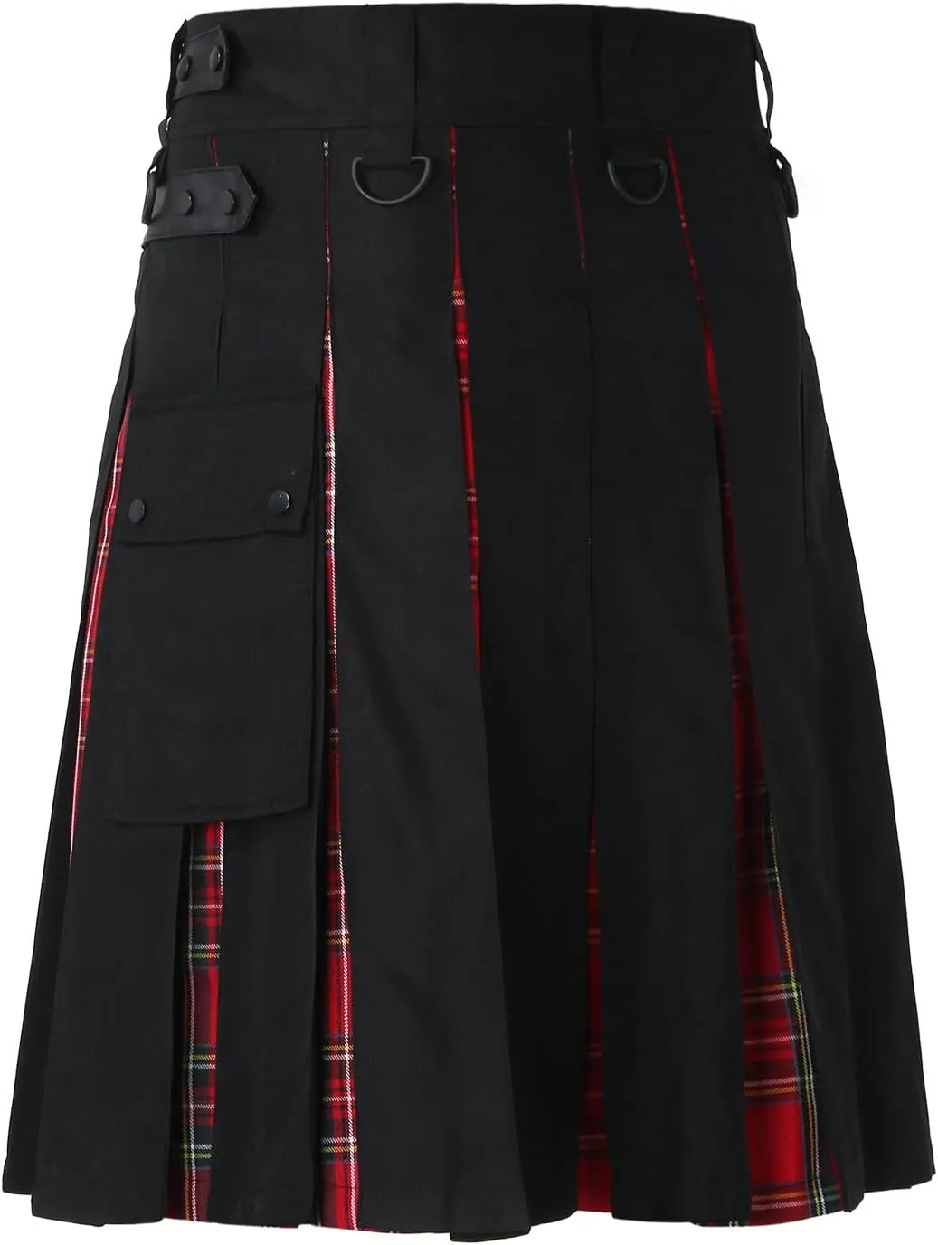 Mens Kilts Shorts Scottish Utility Pleated Plaid Skirts Modern Jeans Tartan Hybrid Kilt Vintage Gothic Kendo Costume