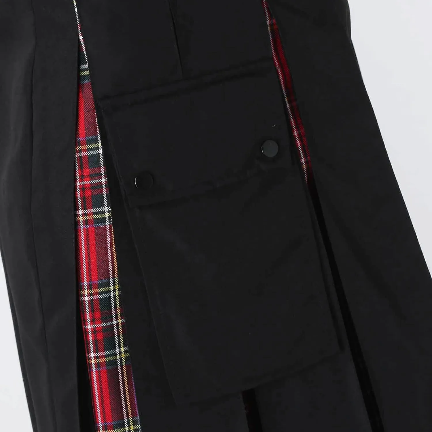 Mens Kilts Shorts Scottish Utility Pleated Plaid Skirts Modern Jeans Tartan Hybrid Kilt Vintage Gothic Kendo Costume