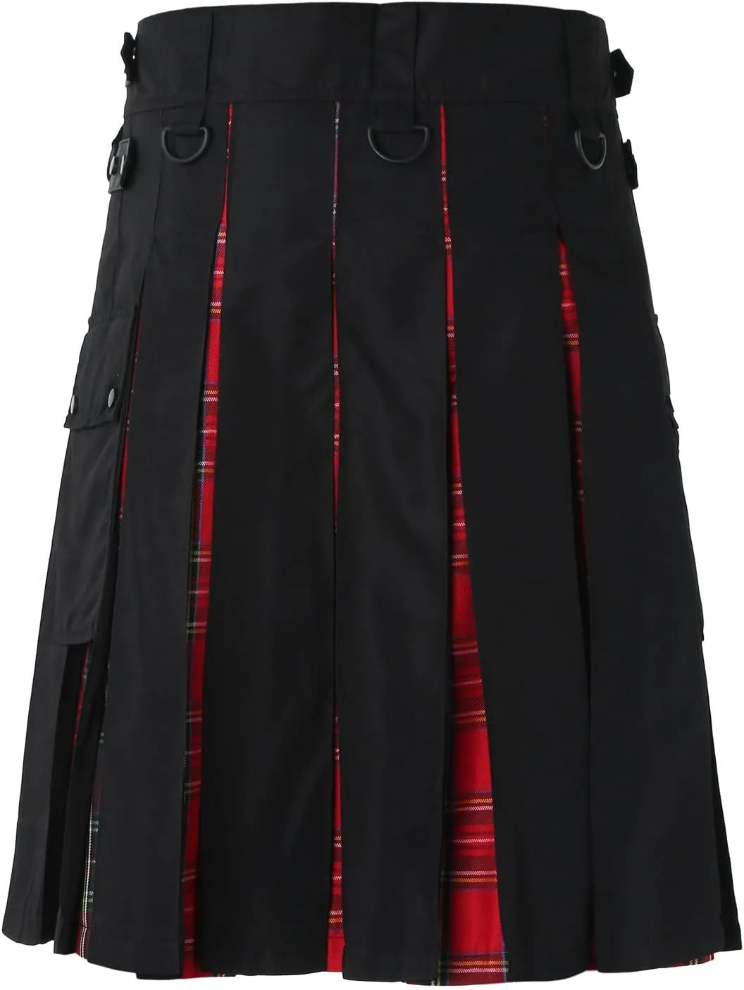 Mens Kilts Shorts Scottish Utility Pleated Plaid Skirts Modern Jeans Tartan Hybrid Kilt Vintage Gothic Kendo Costume