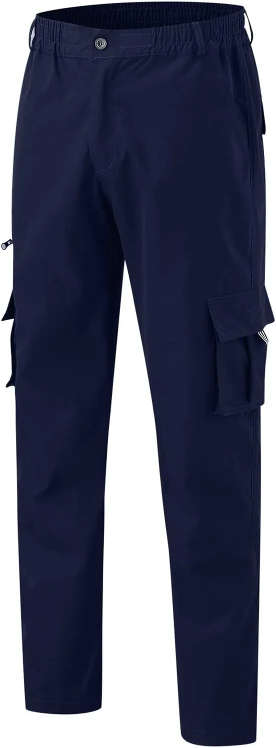 Men's Pant Casual Plus Size Joggers Gym Sweatpant Pockets Elasticated Stretch Waist Cargo Combat Work Pant