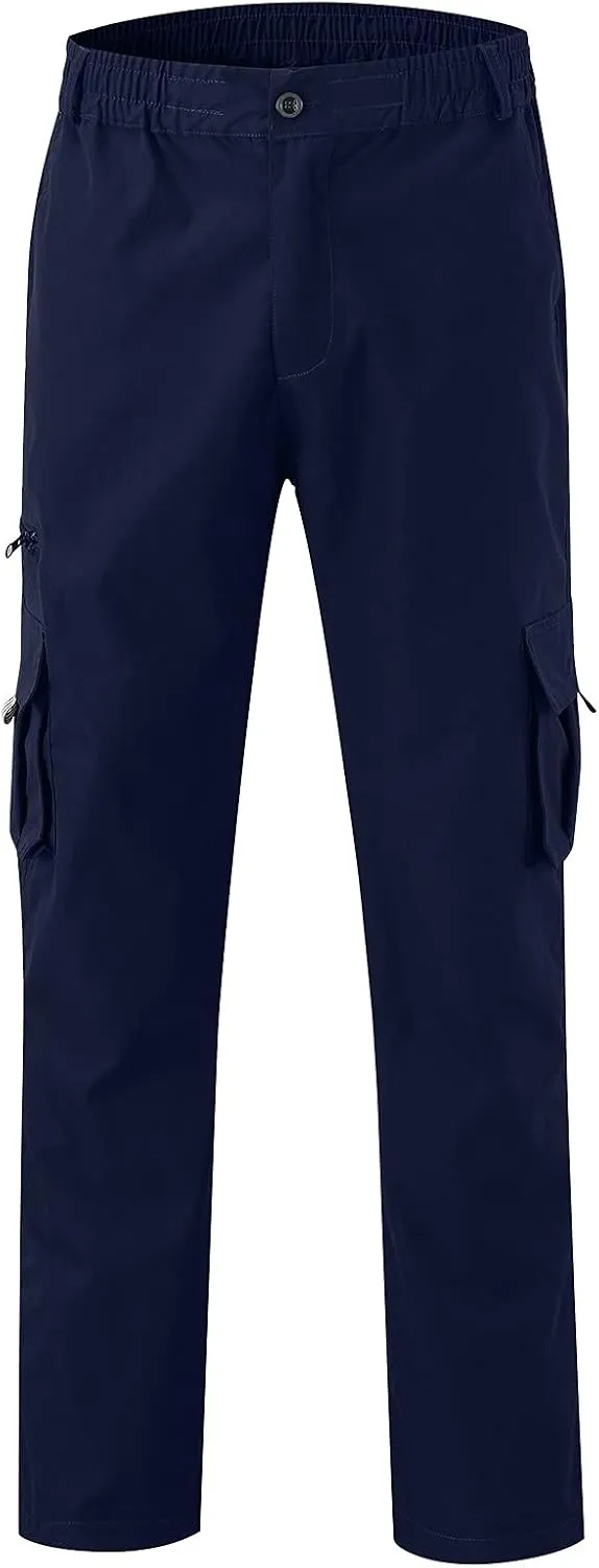 Men's Pant Casual Plus Size Joggers Gym Sweatpant Pockets Elasticated Stretch Waist Cargo Combat Work Pant