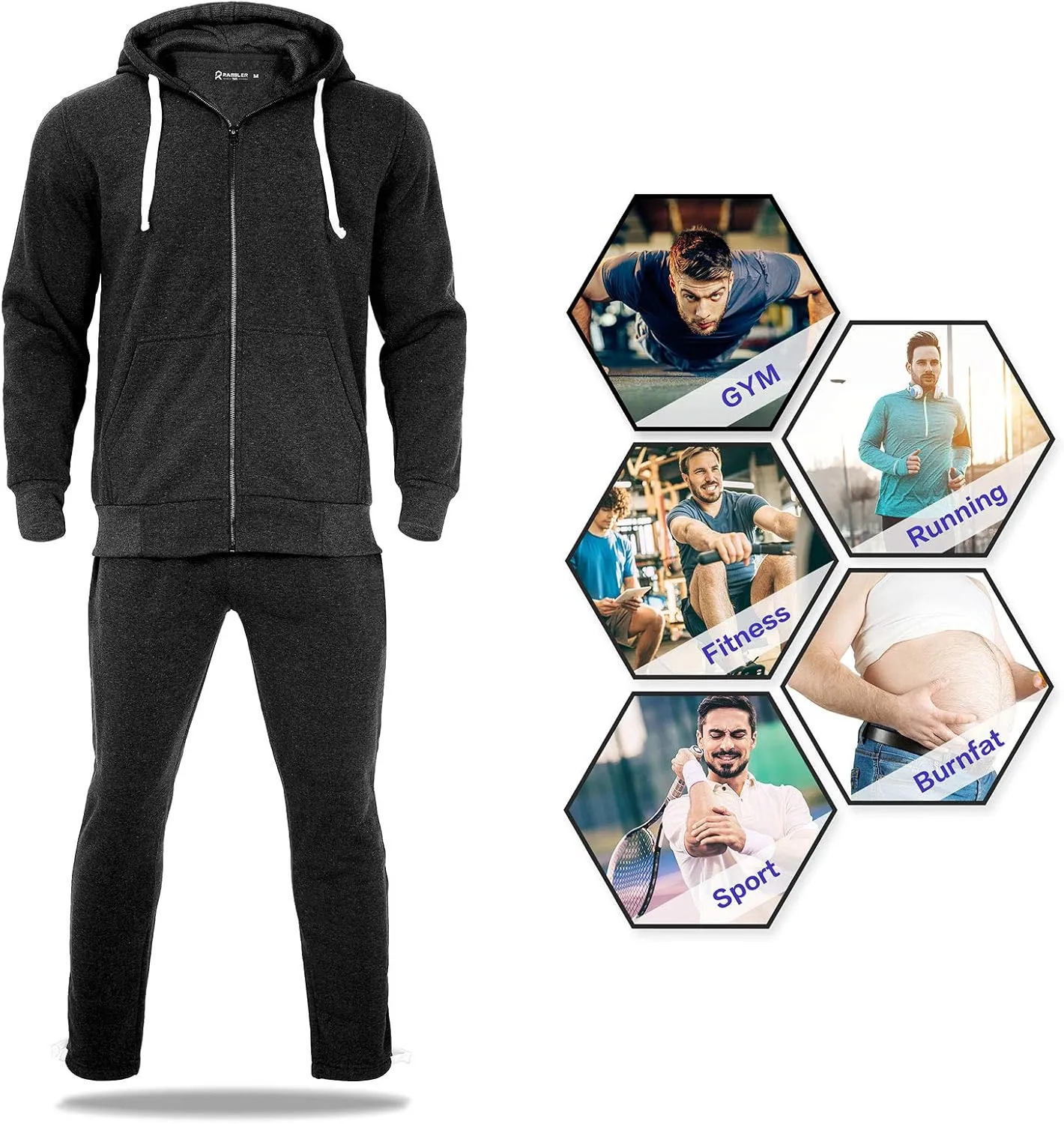 Men's Tracksuits Sweatsuits 2 Piece Casual Sweat Jogging Suit Set Athletic Full Zip Hoodies and Sweatpant Outfits