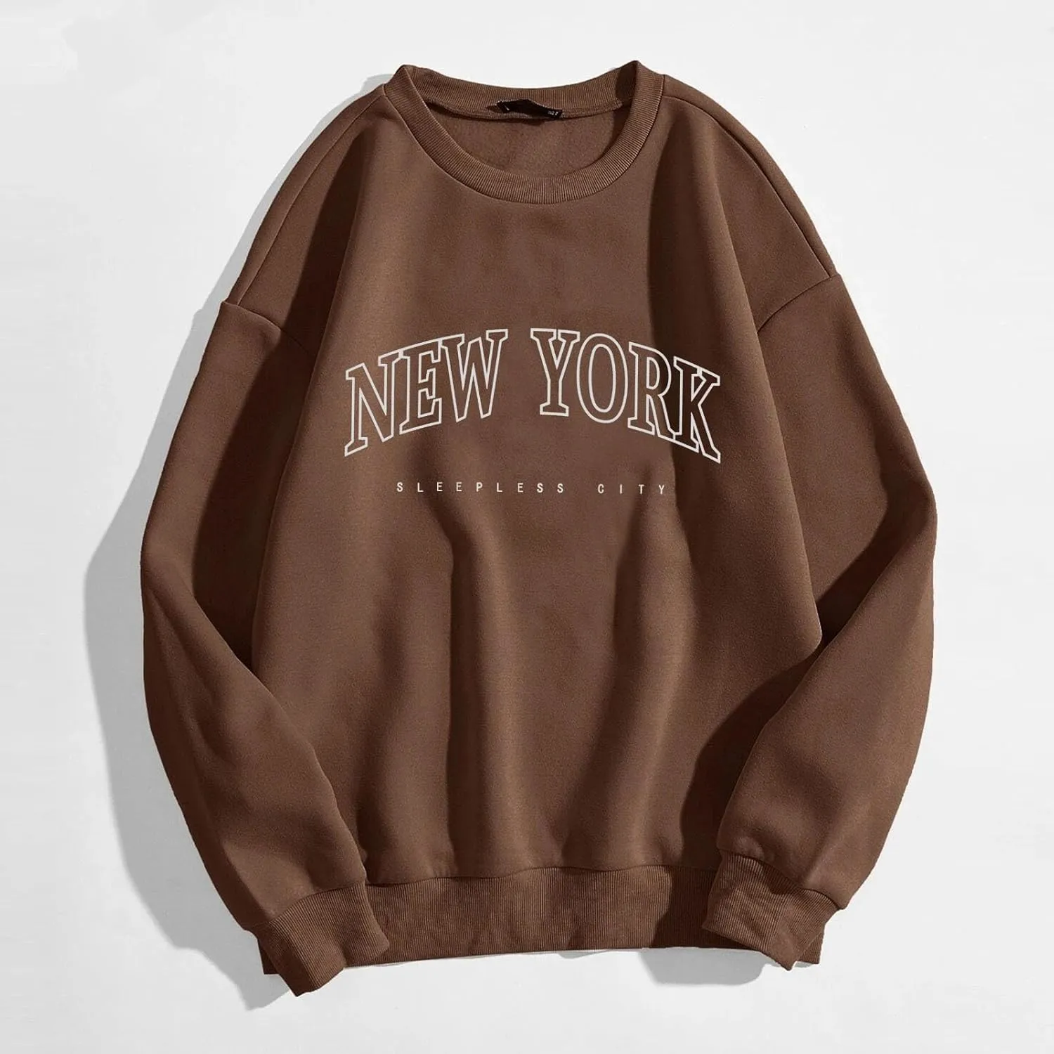 New York Sweatshirts For Women Crewneck Letter Graphic Vacation Shirt Oversized Long Sleeve Pullover Tops Harajuku Clothes