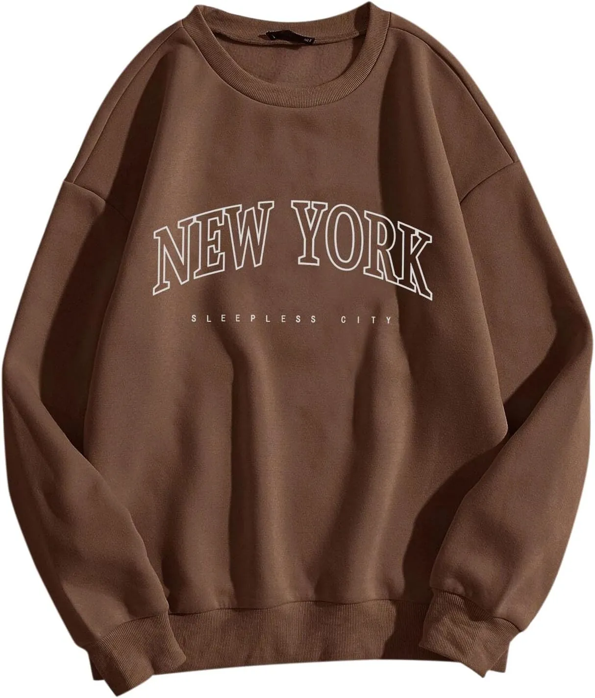 New York Sweatshirts For Women Crewneck Letter Graphic Vacation Shirt Oversized Long Sleeve Pullover Tops Harajuku Clothes