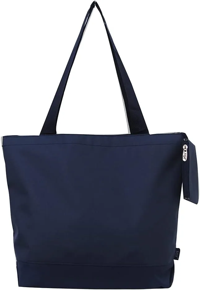 NGIL Medium Top Zipper Closure Canvas Tote Bag with Attached Matching Coin Purse For Moms and Nurses