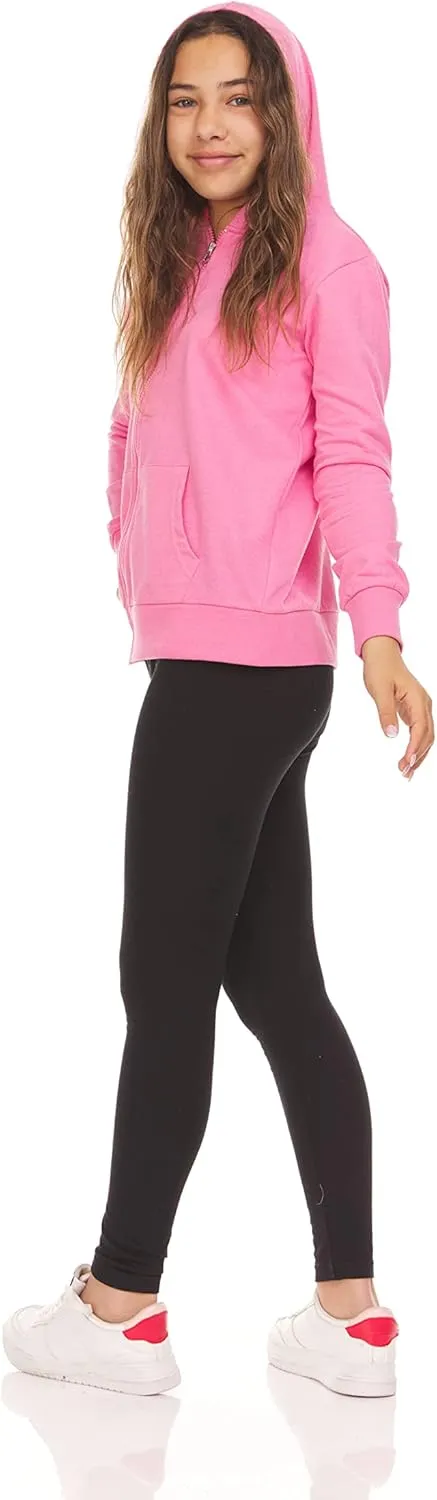 Pink Angel Little & Big Girls Zip Up Hoodie, Kids Full Zipper Hooded Fashion Sweatshirt