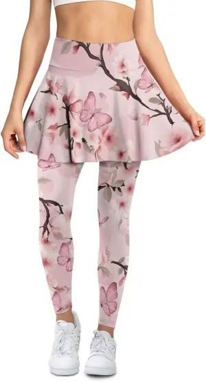 POLERO Womens Short Skirts Tennis Leggings Tummy Control High Waisted Yoga Pants Modest Casual Outfits