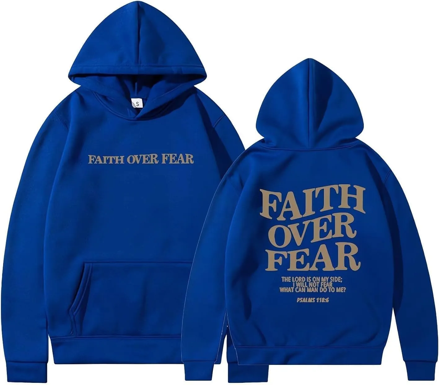 QYZ-Top Faith Over Fear Christian Hoodies Sweatshirt Womens Pullover Y2K Jesus Bible Verse Oversized Religious Sayings Tops