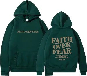 QYZ-Top Faith Over Fear Christian Hoodies Sweatshirt Womens Pullover Y2K Jesus Bible Verse Oversized Religious Sayings Tops