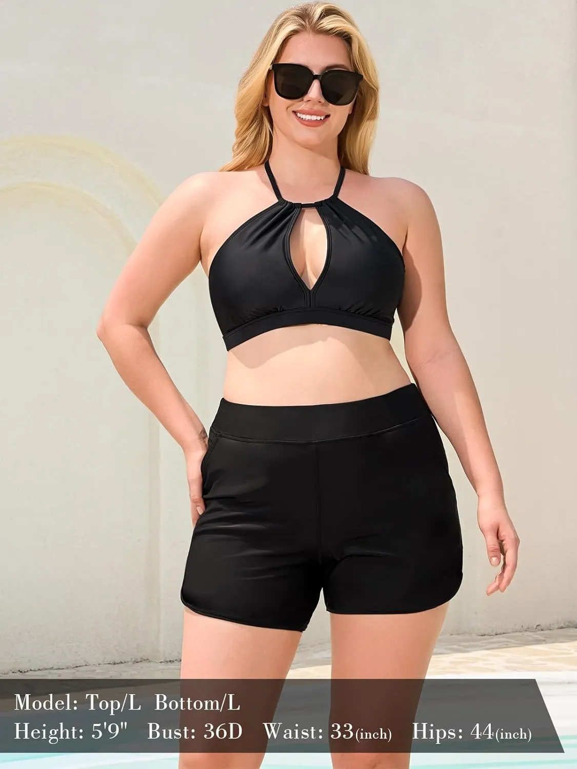 RELLECIGA Women's 5" High Waisted Board Shorts UPF 50  Quick Dry Swim Shorts with Liner Pockets