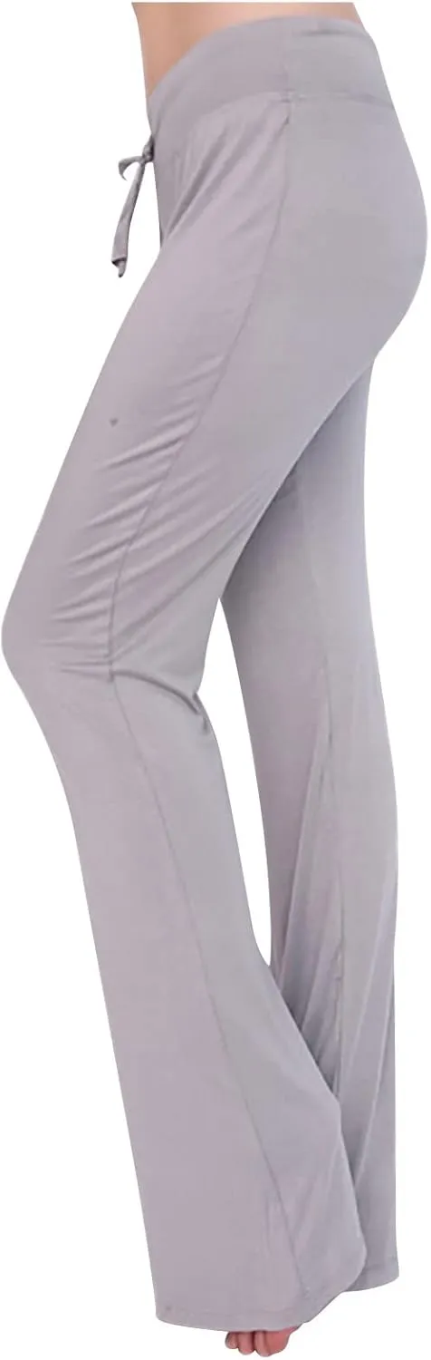 Ruziyoog Flared Yoga Pants for Women High Waist Stretchy Loose Casual Trousers Wide Leg Lounge Joggers Sweatpants