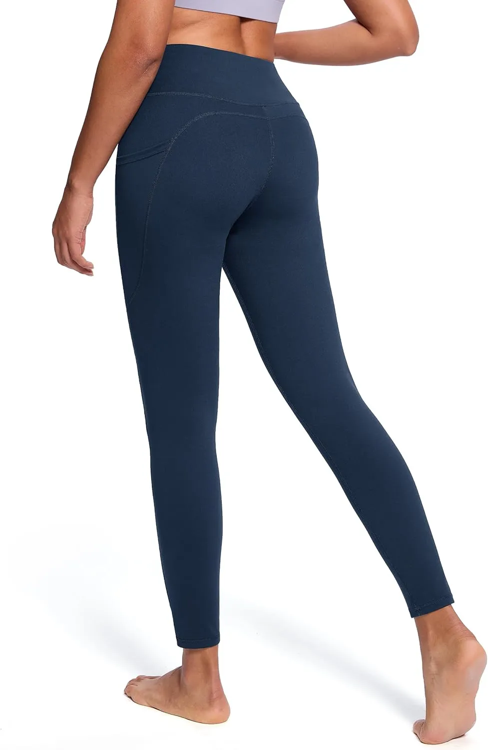 SEVEGO Women's 28"/31"/34" Fleece Lined Yoga Leggings Thermal High Waisted Workouts Pants with Pockets