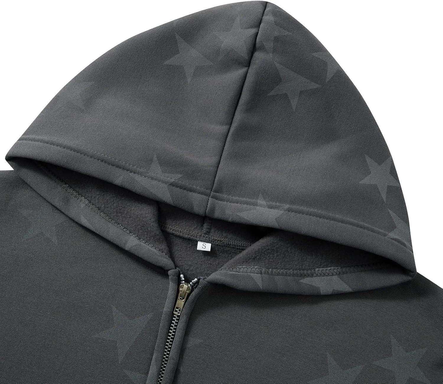 Seyurigaoka Women Y2K Star Zip Up Hoodie Retro Harajuku Oversized Gothic Hip Hop Sweatshirts Grunge Jacket Streetwear