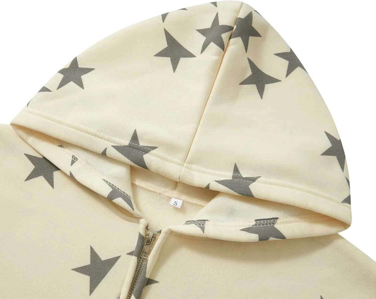 Seyurigaoka Women Y2K Star Zip Up Hoodie Retro Harajuku Oversized Gothic Hip Hop Sweatshirts Grunge Jacket Streetwear
