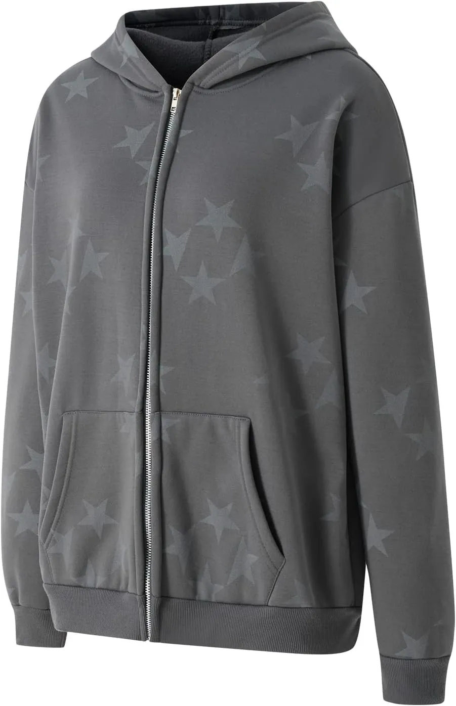 Seyurigaoka Women Y2K Star Zip Up Hoodie Retro Harajuku Oversized Gothic Hip Hop Sweatshirts Grunge Jacket Streetwear