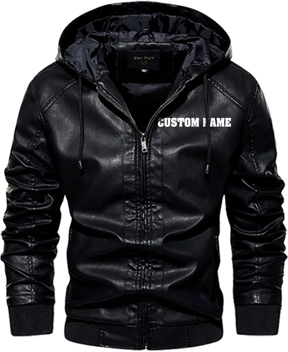 Skull On Hand| Gothic Skull Biker Motorcycle Jacket| Personalized Men PU Leather Vest Jacket Coat