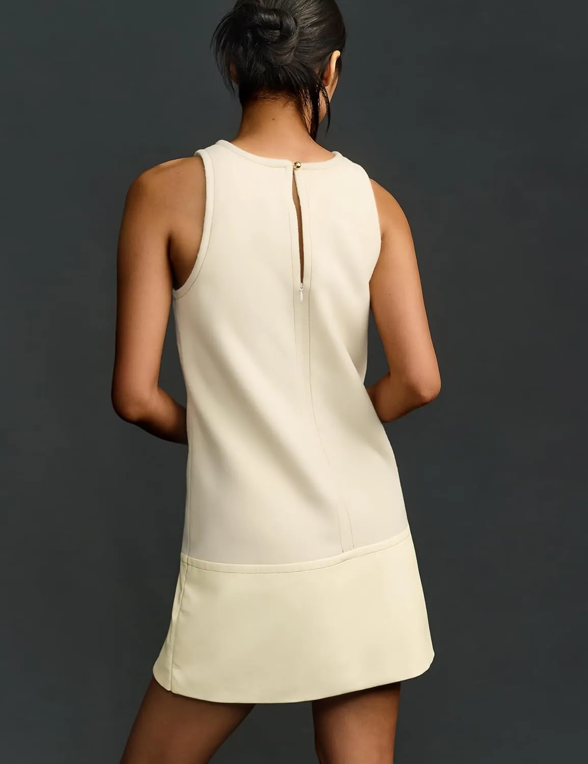 Sleeveless Mini Dress for Women 2025 Summer Casual Beach Crew Neck Zip Up Tank Dresses