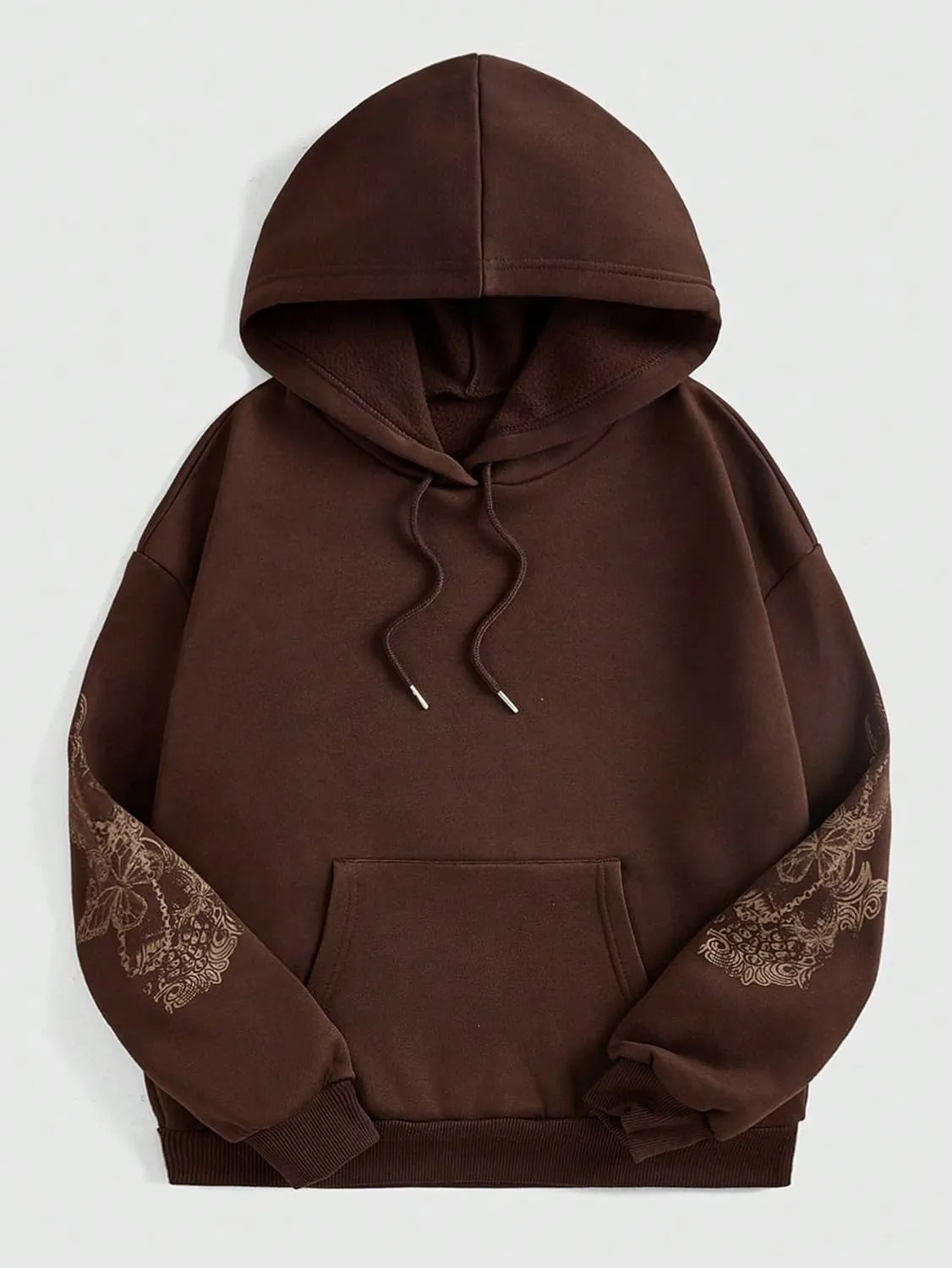 SOLY HUX Women's Graphic Hoodies Butterfly Print Long Sleeve Drawstring Pocket Sweatshirt Pullover Tops