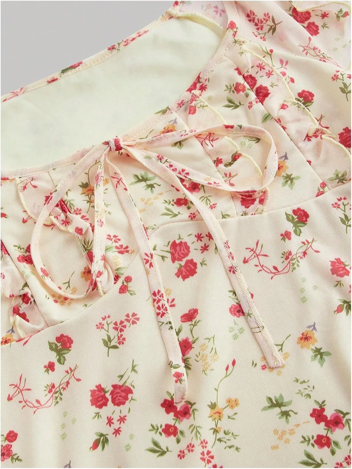 SOLY HUX Women's Vintage Floral Dress Summer Cap Sleeve Mini Dresses Going Out Beach Short Dress