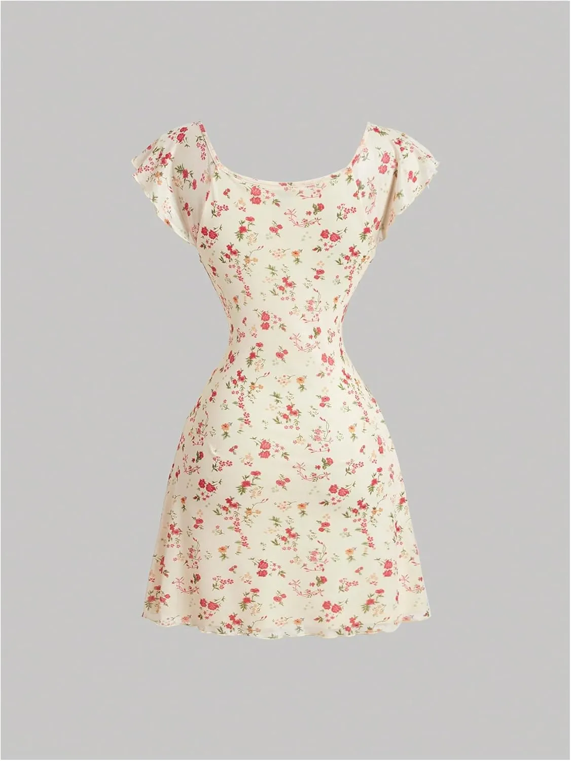 SOLY HUX Women's Vintage Floral Dress Summer Cap Sleeve Mini Dresses Going Out Beach Short Dress