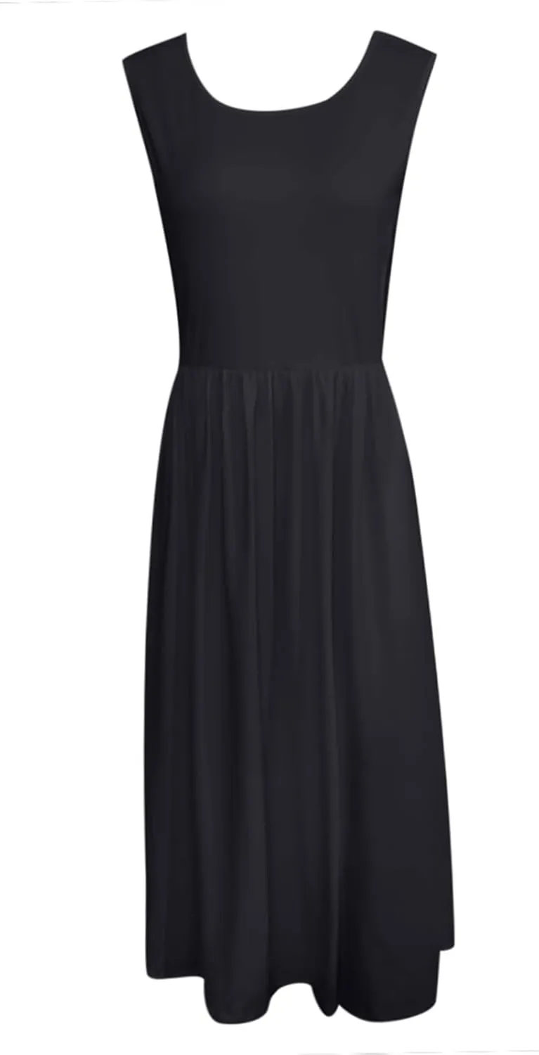 Spring Dresses for Women Tank Midi Dress Sleeveless A-Line Casual Floral T-Shirt Flowy Beach Sundress with Pockets