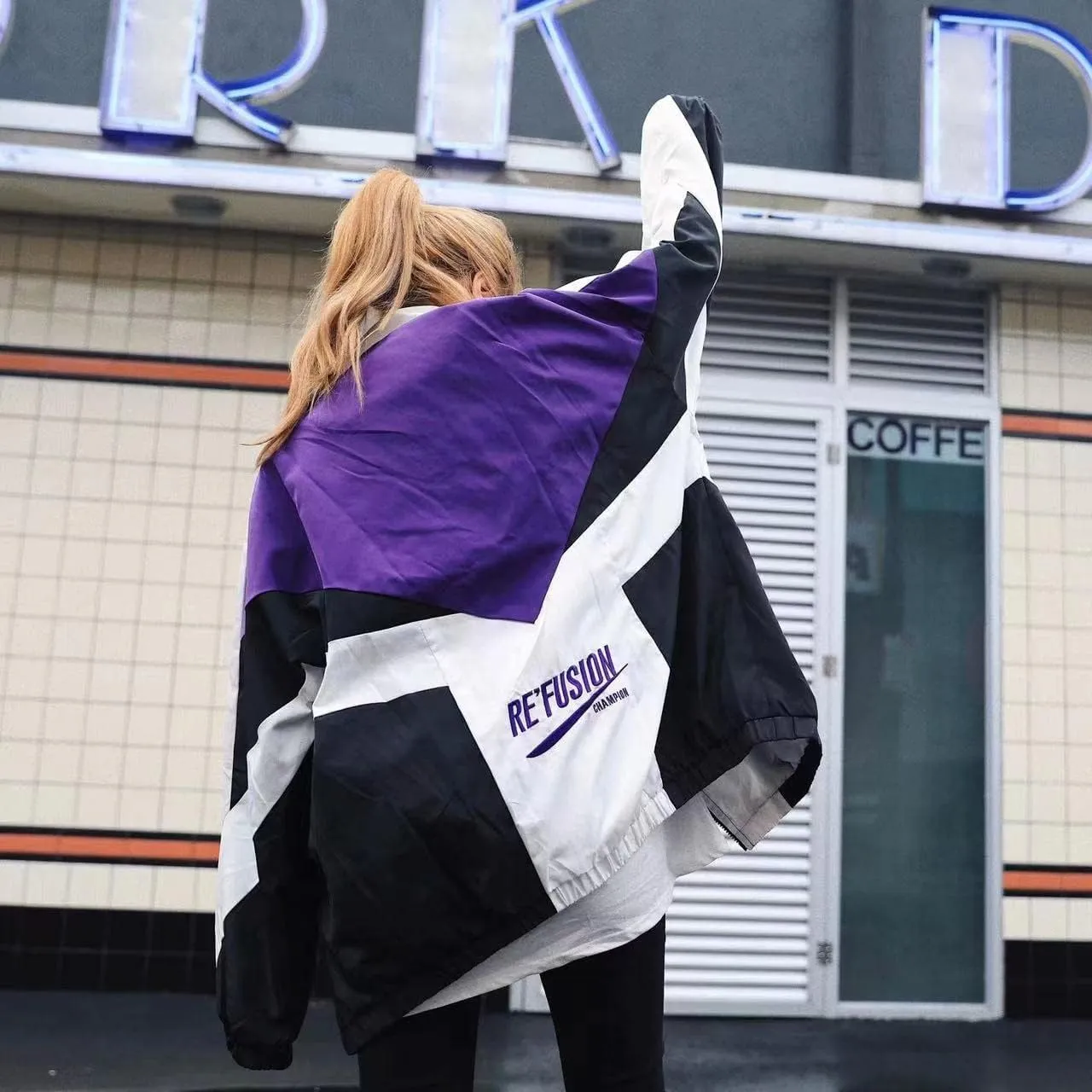 Sumleno Y2k Jacket for Women Zip Up Bomber Jacket Y2k Clothing Racing Varsity Oversized Color Block Coat Unisex