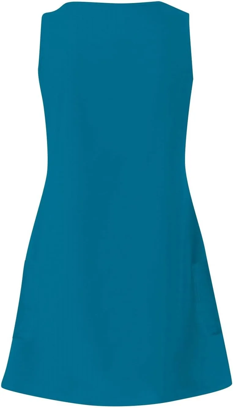 Summer Dresses for Women 2025 Vacation Beach Mini Dress V Neck Sleeveless Swing Tank Sundresses with Pockets