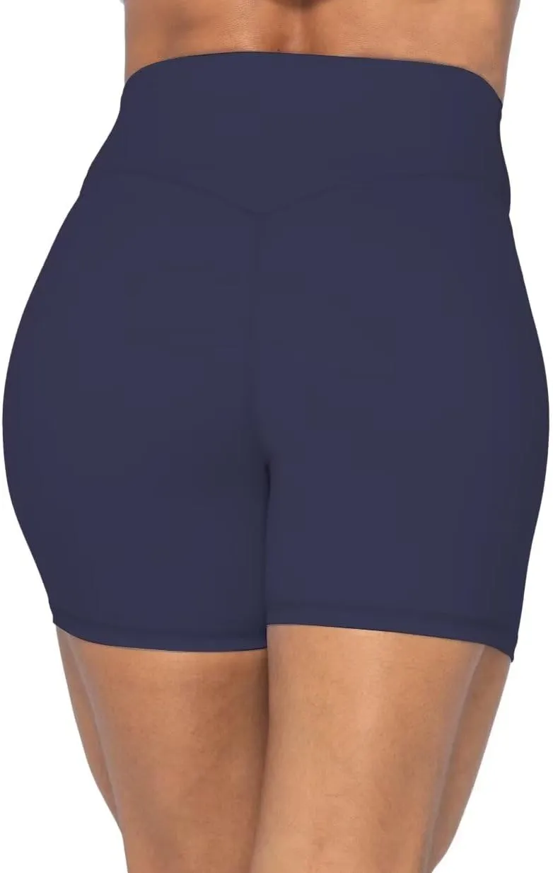 Sunzel No Front Seam High Waist Biker Shorts for Women, Squat Proof Yoga Workout Gym Bike Shorts