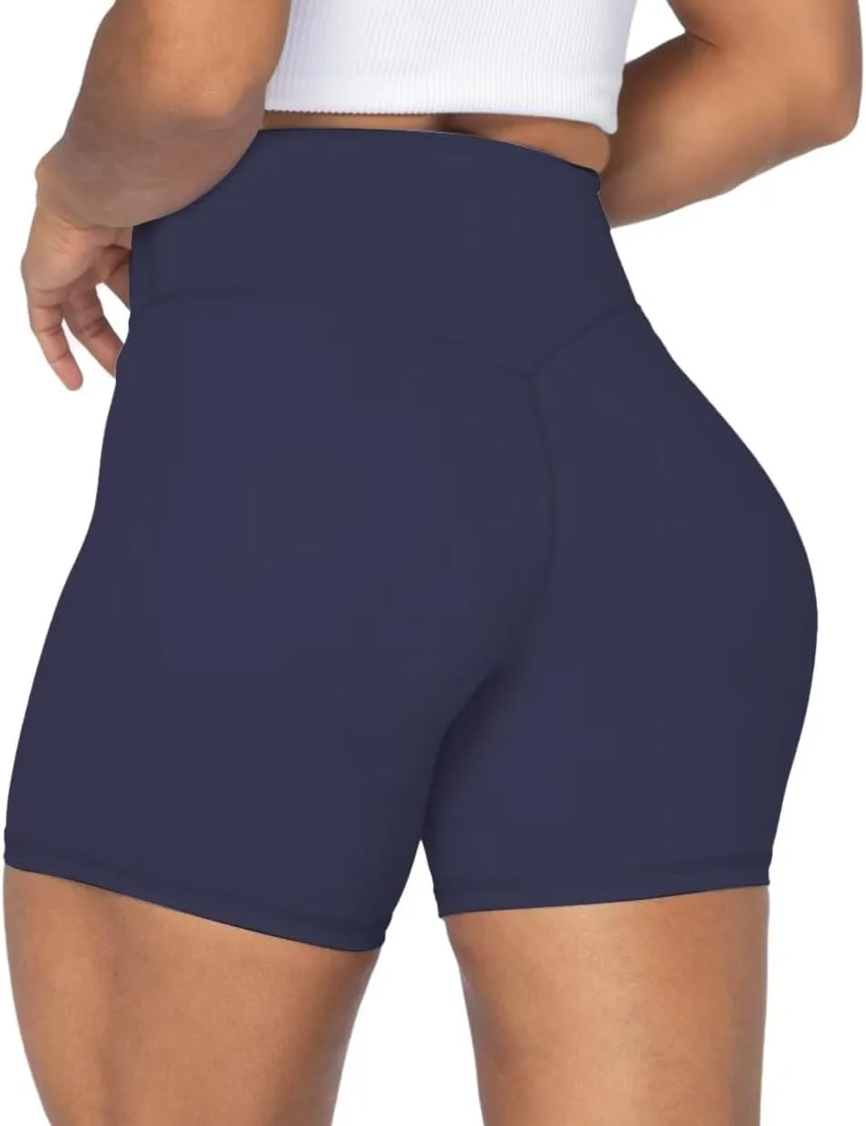 Sunzel No Front Seam High Waist Biker Shorts for Women, Squat Proof Yoga Workout Gym Bike Shorts