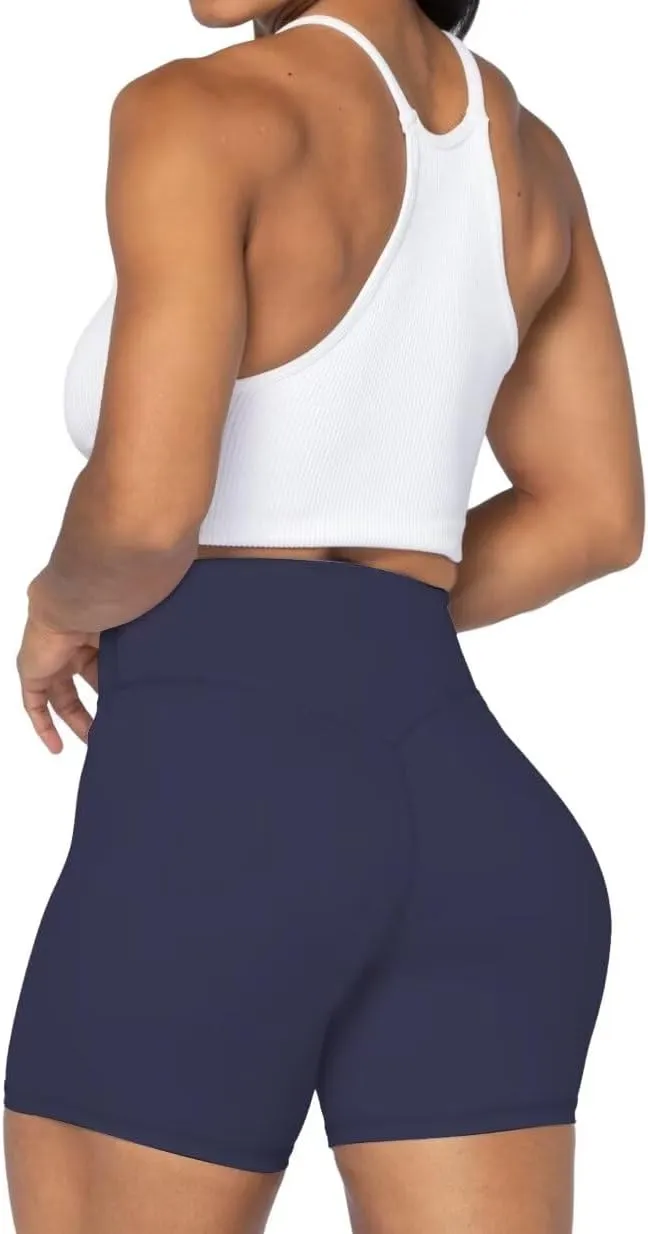 Sunzel No Front Seam High Waist Biker Shorts for Women, Squat Proof Yoga Workout Gym Bike Shorts