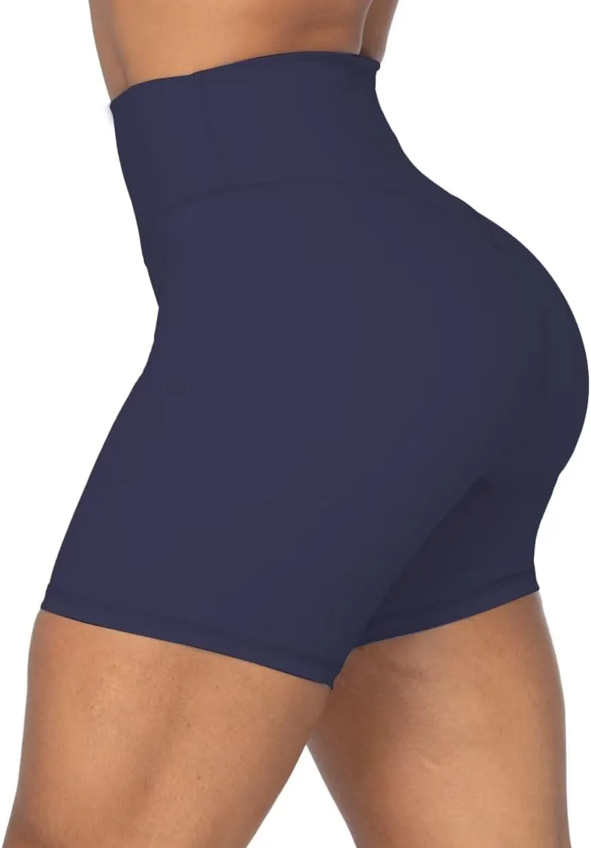 Sunzel No Front Seam High Waist Biker Shorts for Women, Squat Proof Yoga Workout Gym Bike Shorts